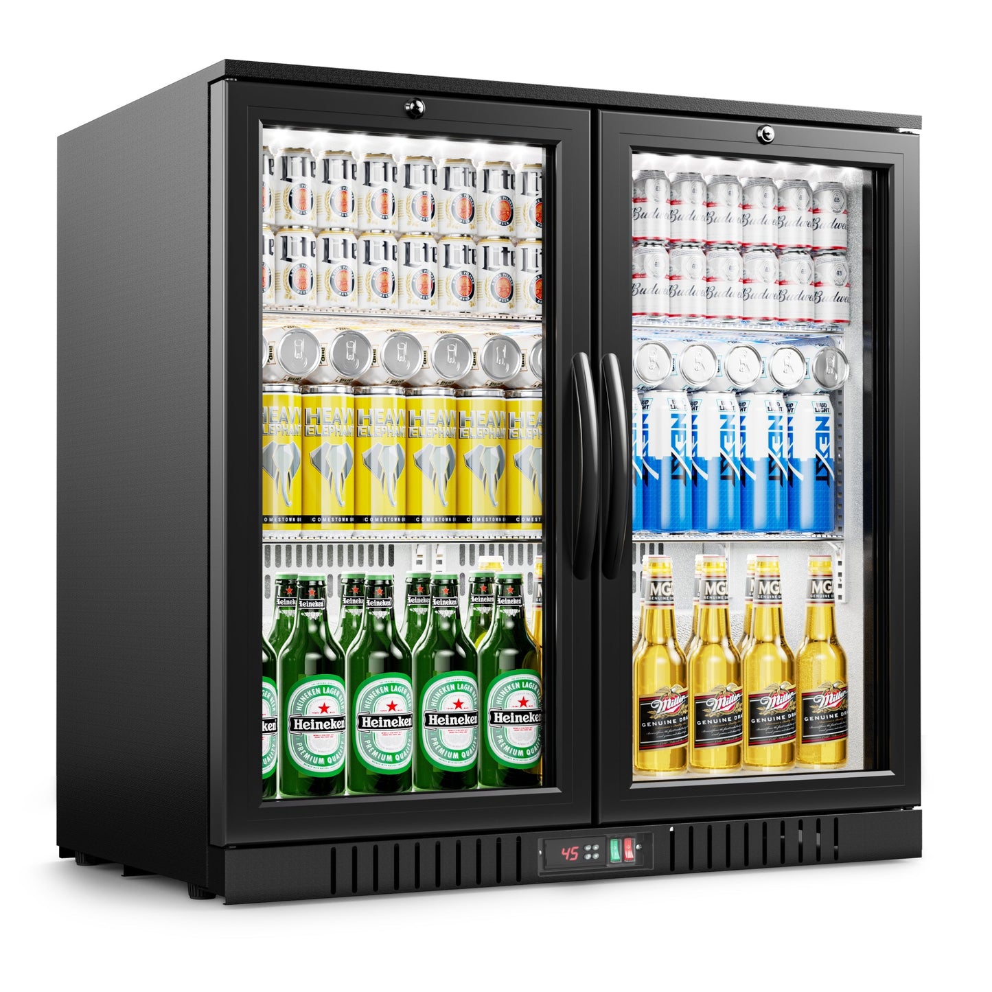 EUHOMY Back Bar Cooler With 2/3 Glass Swing Doors Wine Cooler - Euhomy